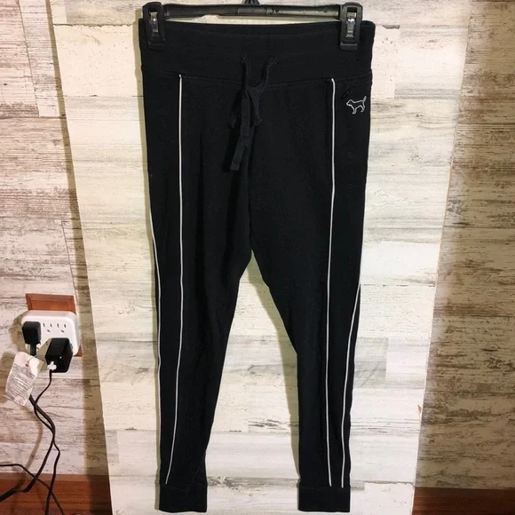 Pink Victoria’s Secret leggings yoga style pants size small black and white - Picture 1 of 5